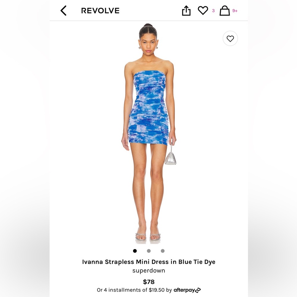 Ivanna Strapless Mini Dress in Blue Tie Dye